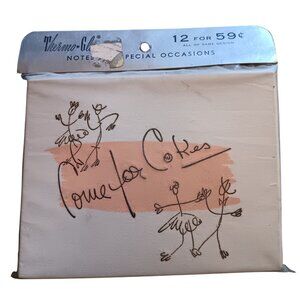 Vintage Thermo-Glo Party Invitation Cards Envelopes  Set of 12 NOS 1960's